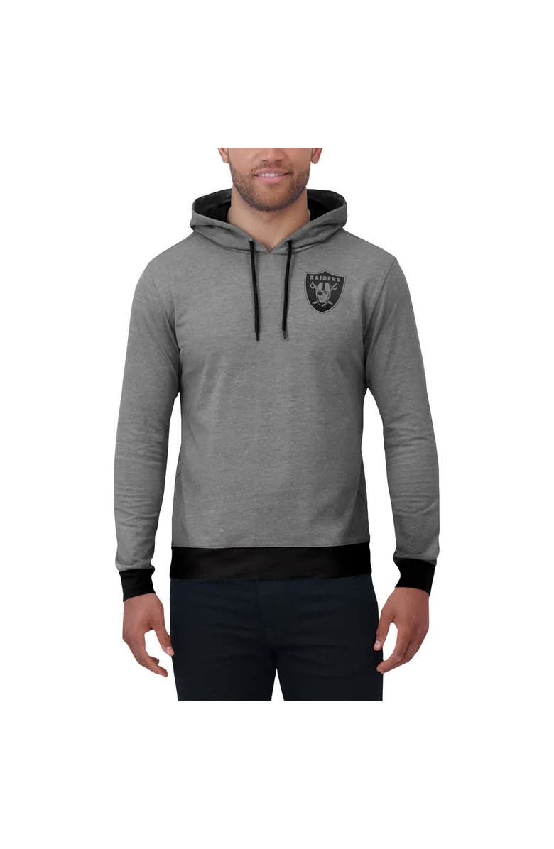Darius Rucker Collection by Fanatics Men's Darius Rucker Collection by Fanatics Black Las Vegas Raiders Tonal Knit Pullover Hoodie, Alternate, color, Heather Gray