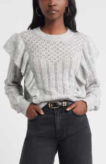 Treasure & Bond Ruffle Pointelle Sweater