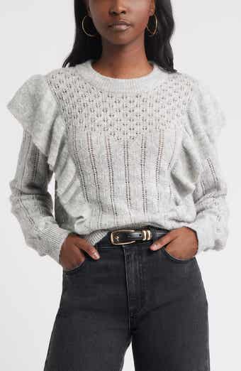 Treasure & Bond Ruffle Pointelle Sweater