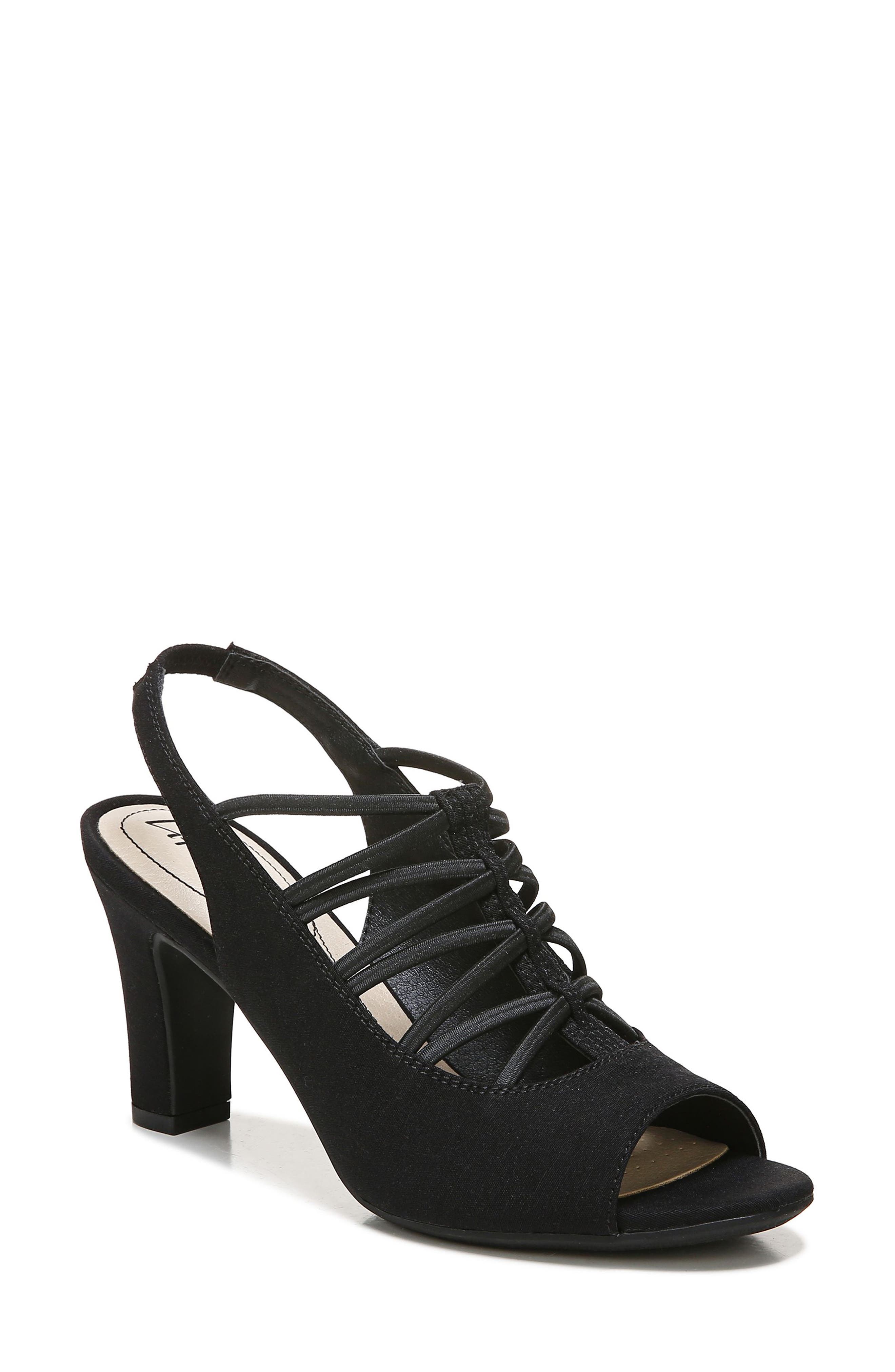 LifeStride Cabaret Slingback Sandal, Main, color, Black Fabric