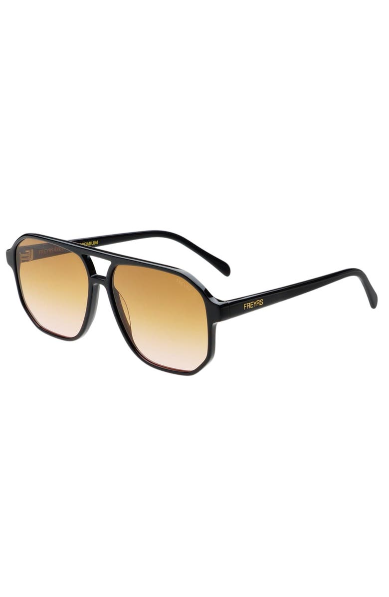 FREYRS Eyewear Billie Aviator Sunglasses, Alternate, color, Black / Brown