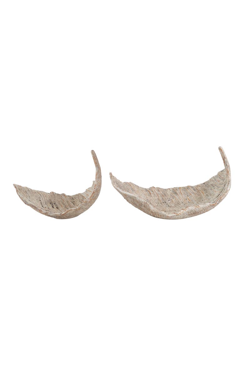 Leaf Set of 2 Decorative Bowls, Main, color, CHAMPAGNE