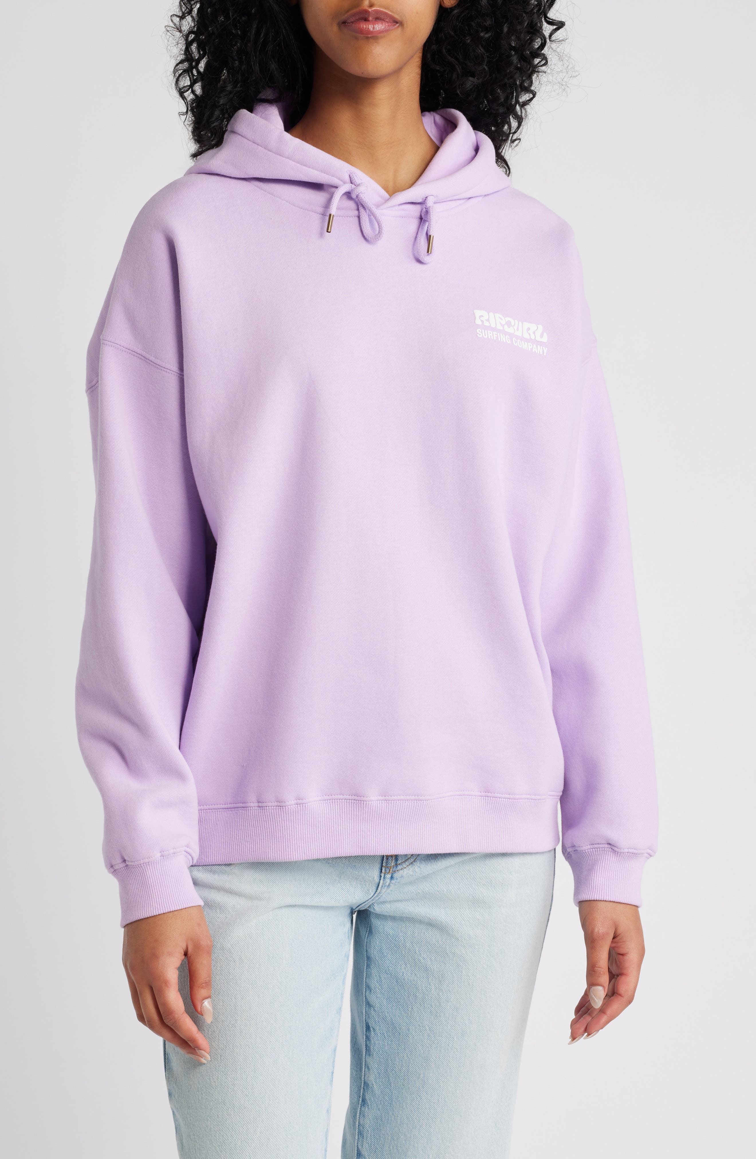 Rip Curl Surf Puff Print Graphic Hoodie in Lavender 