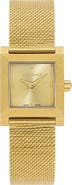 Versace Reveal Square Goldtone Mesh Strap Watch, 22mm