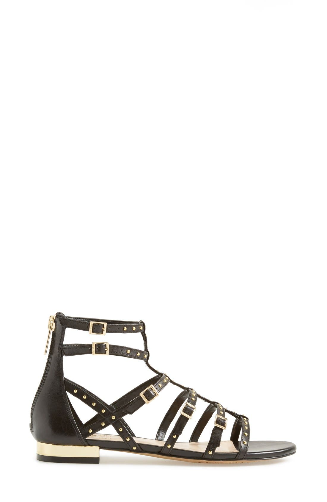 Vince Camuto 'Hevelli' Studded Leather Gladiator Sandal, Alternate, color, 