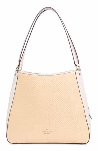 Kate Spade New York leila straw medium triple compartment shoulder bag