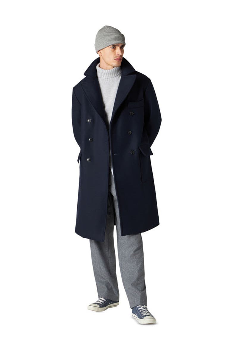 Serwilliam1 Wool Double-Breasted Coat, Alternate, color, BLUE