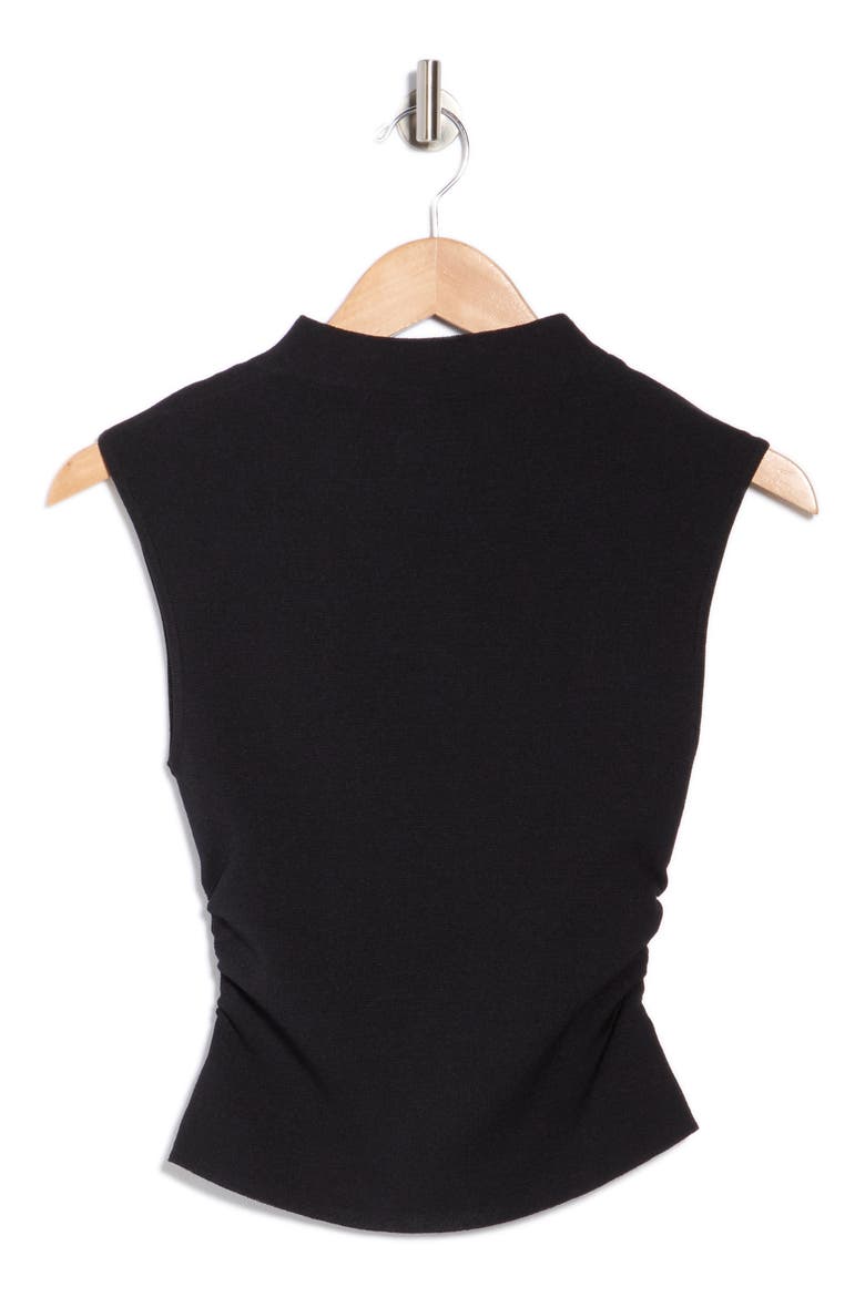 Mock Neck Ruched Tank, Alternate, color, BLACK