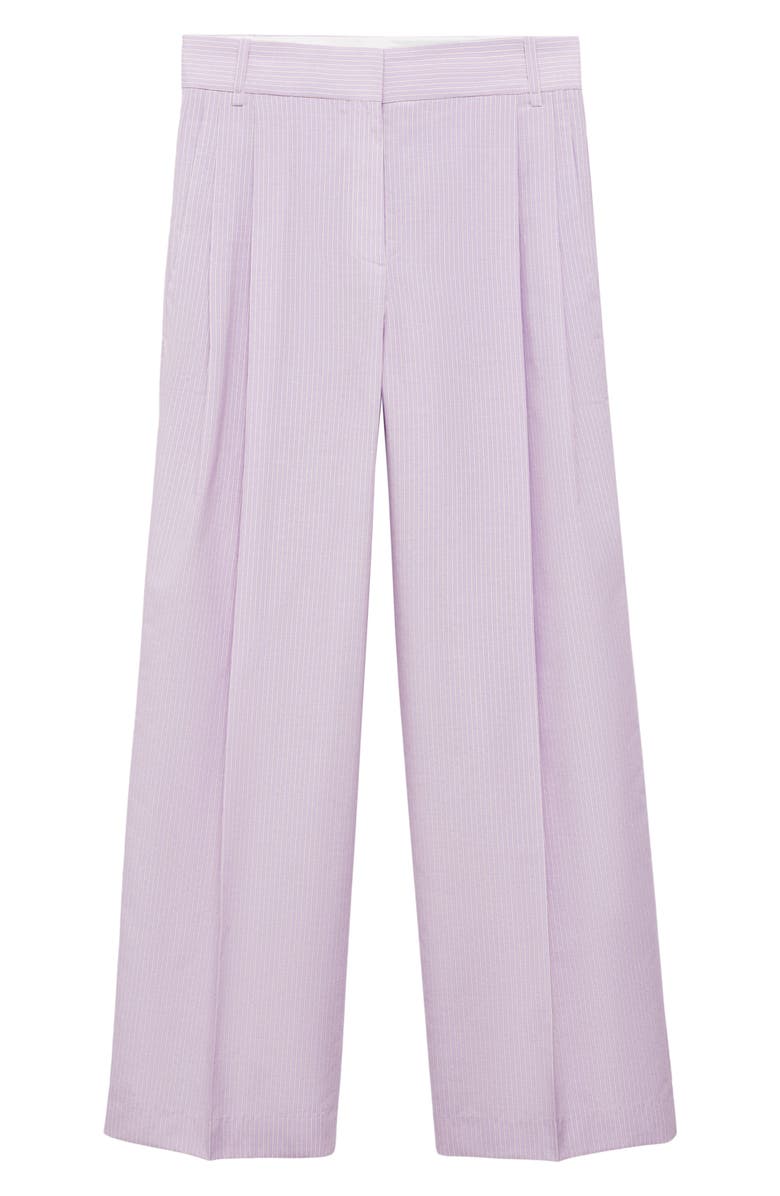 MANGO Pinstripe Wide Leg Pants, Alternate, color, 