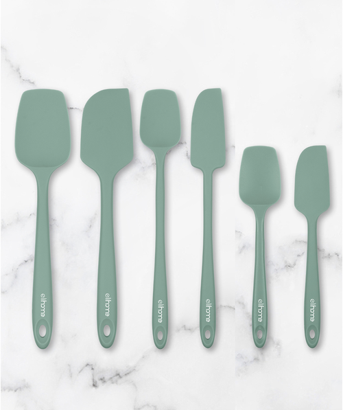 Eli Home 6 Piece Silicone Spatula Set In Green