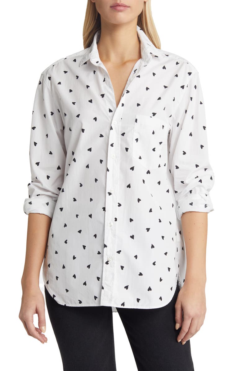 Frank & Eileen Joedy Heart Print Cotton Button-Up Shirt, Main, color, 