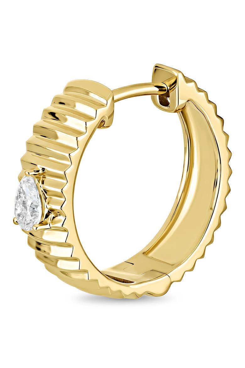 18K Gold Cleo Diamond Hoop Earrings, 5mm (Online Trunk Show), Alternate, color, 18K YELLOW GOLD/ DIAMOND