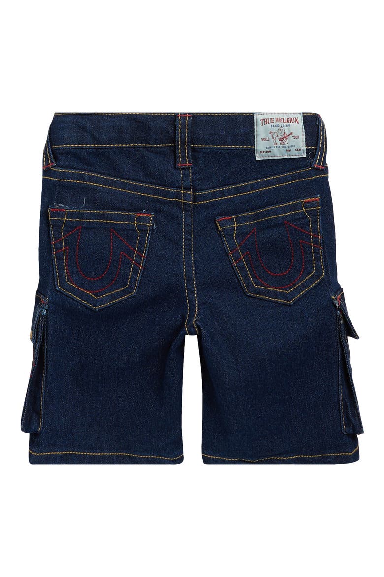 Kids' Studded Denim Cargo Shorts, Alternate, color, DEEP BLUE