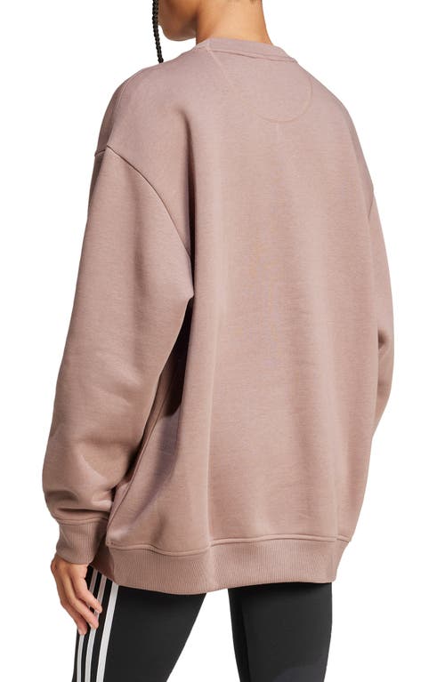 Adidas Originals Essentials Oversize Crewneck Sweatshirt In Brown