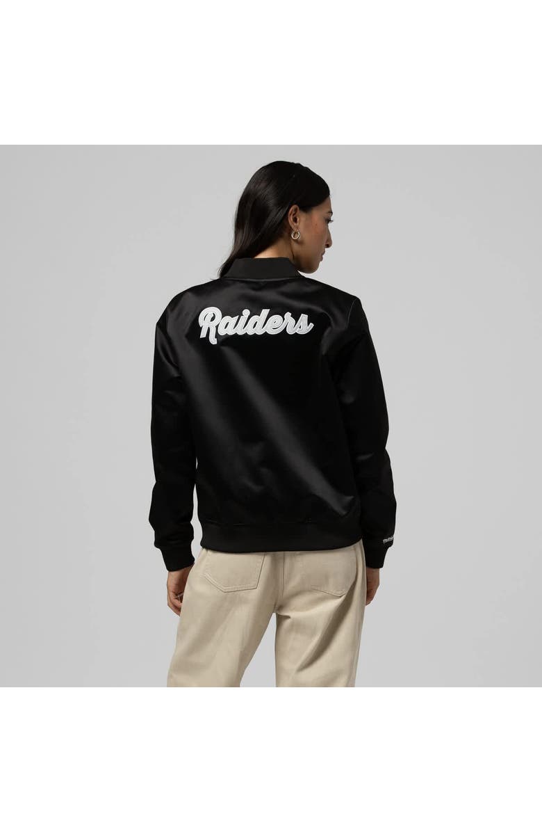 Mitchell & Ness Women's Mitchell & Ness Black Las Vegas Raiders Full-Snap Satin Jacket, Alternate, color, Black