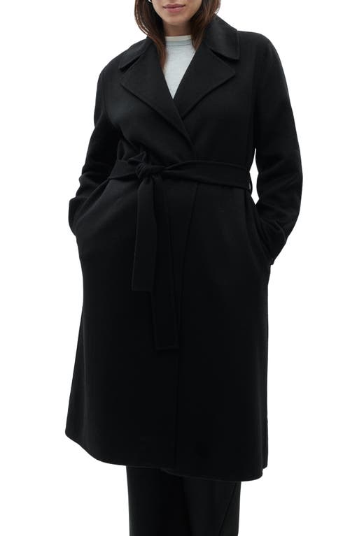 Mango Handmade Wool Blend Wrap Coat In Black
