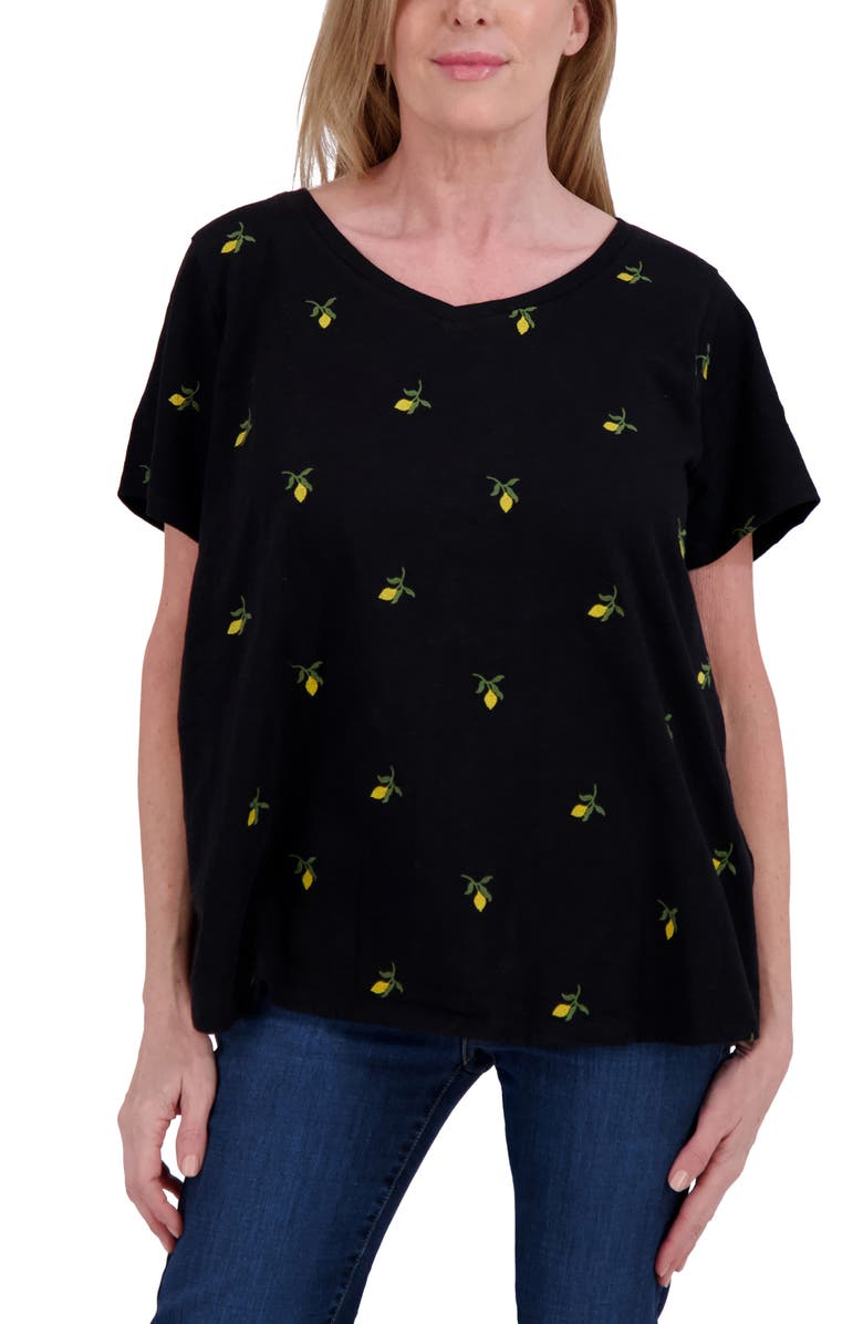 Lucky Brand Embroidered Cotton T-Shirt, Alternate, color, 