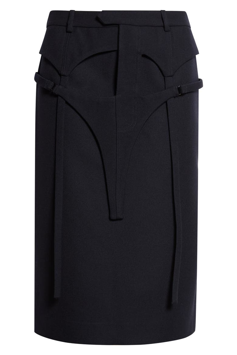 The Suspender Tailored Wool Pencil Skirt, Alternate, color, DARK NAVY