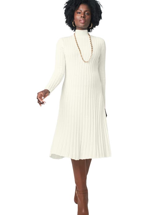 Mock Neck Midi Sweater Dress