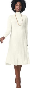 Jessica London Mock Neck Midi Sweater Dress