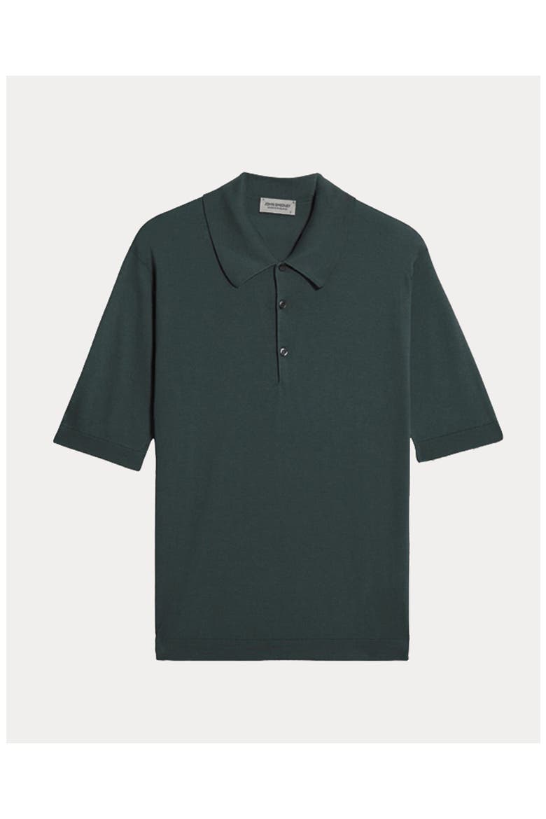 Isis Short Sleeve Knit Polo, Main, color, Forest Green