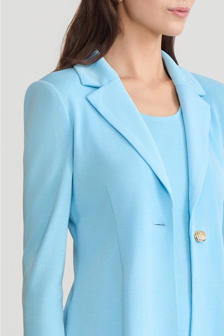 Tailored Single-Button Knit Jacket, Alternate, color, Serene