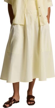 Vince Stretch Cotton Midi Skirt