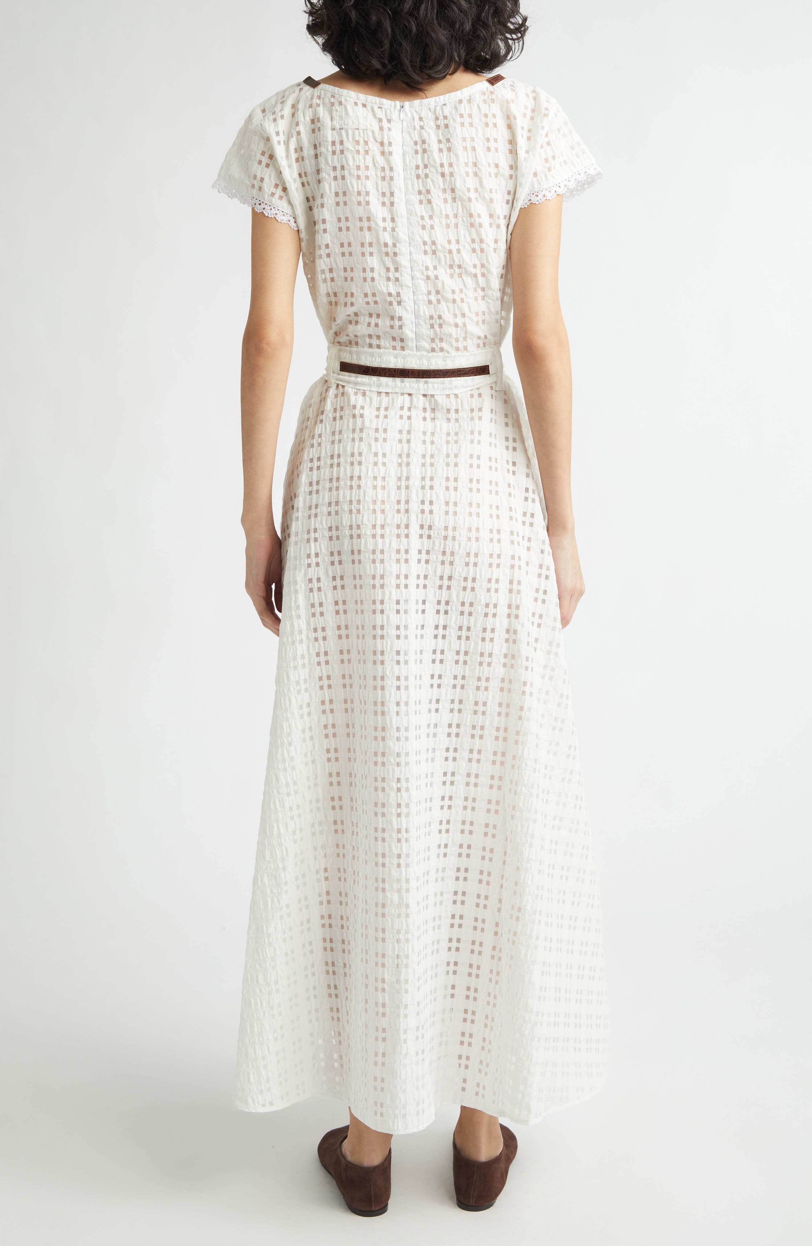 Belted Mixed Media Maxi Dress - image 2