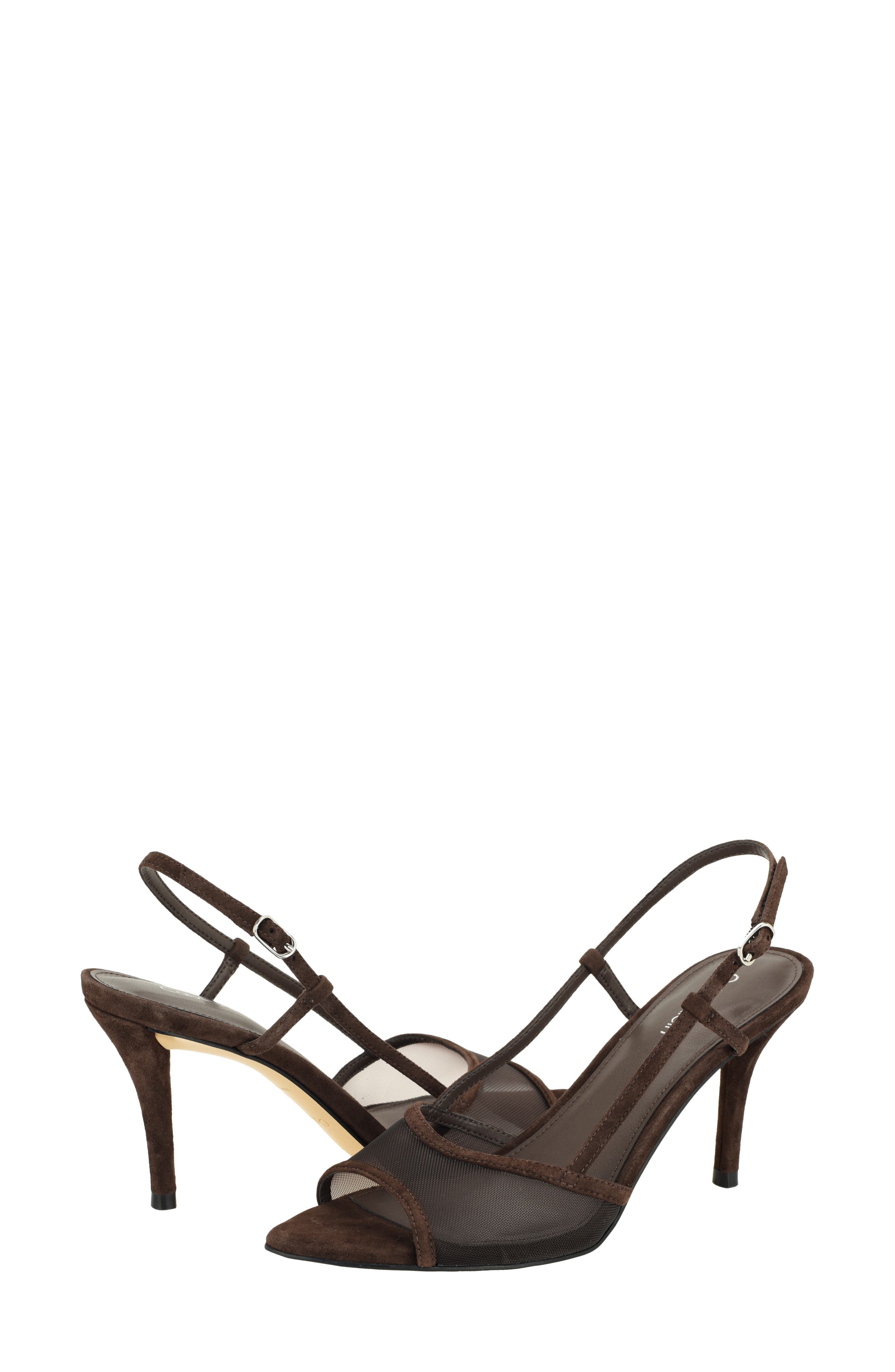 Corette Slingback Sandal, Alternate, color, DARK BROWN SUEDE MESH