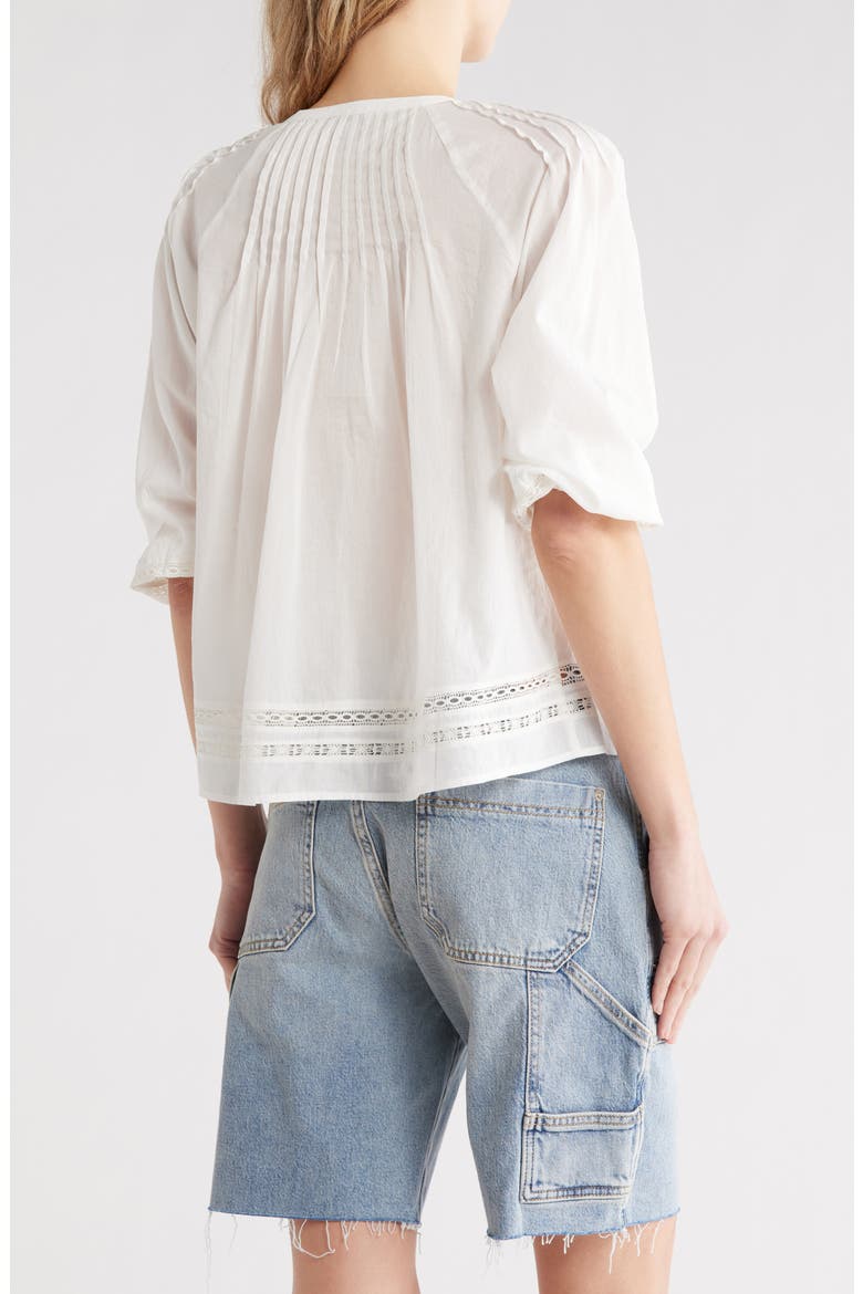 Lilah Lace Trim Button-Up Shirt, Alternate, color, WHITE LACE DETAIL