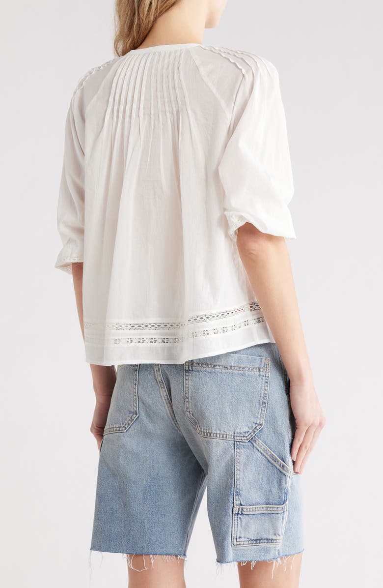 Rails Lilah Lace Trim Button-Up Shirt, Alternate, color, White Lace Detail