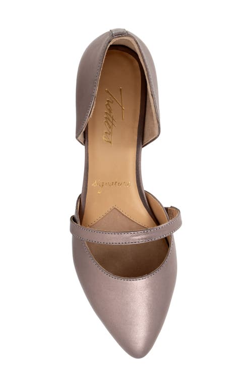 Trotters Emory D'orsay Pointed Toe Flat In Pewter
