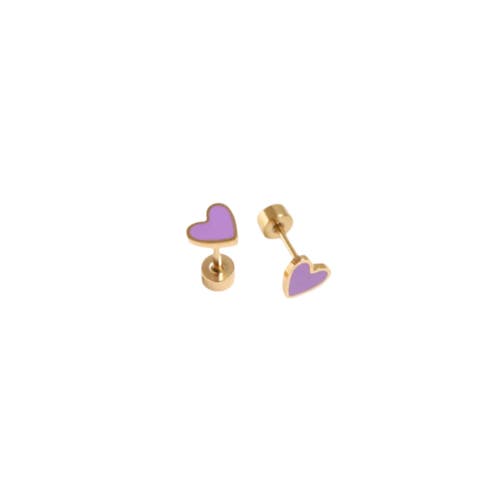 Pip Pop Kids'  Enamel Heart Stud Earrings
