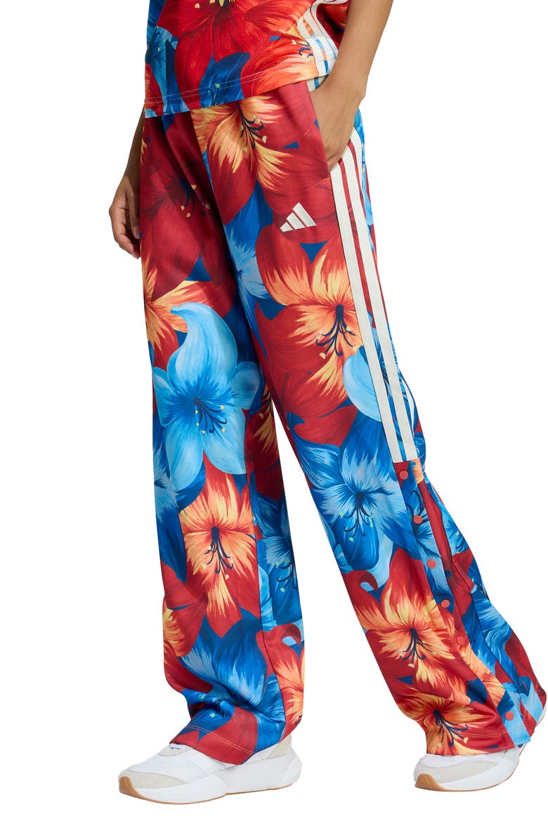 adidas x Farm Rio Wide Leg Track Pants, Main, color, Light Blue/ Red/ Cream White