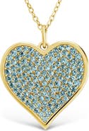 Sterling Forever 14k Gold Plated Cubic Zirconia Heart Pendant Necklace