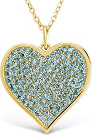 Sterling Forever 14k Gold Plated Cubic Zirconia Heart Pendant Necklace