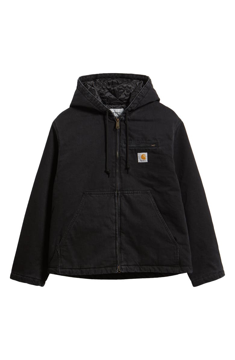 Carhartt Work In Progress Cleveland Hooded Jacket, Main, color, Black (Stone Washed)