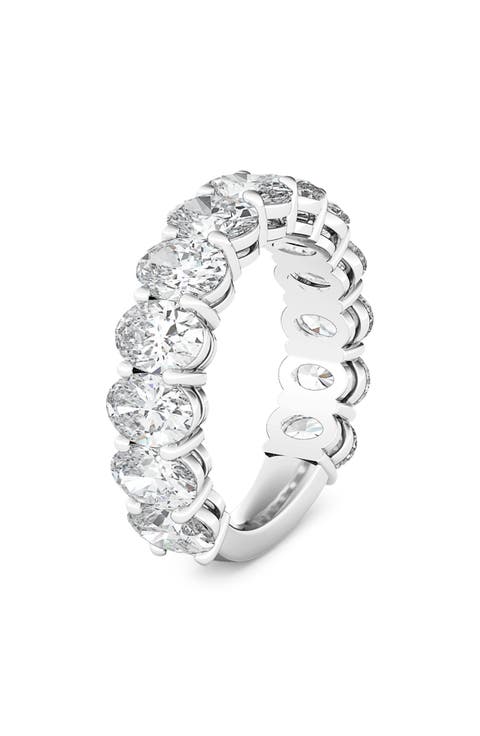 3/4 Oval Cut Lab Created Diamond Eternity Ring