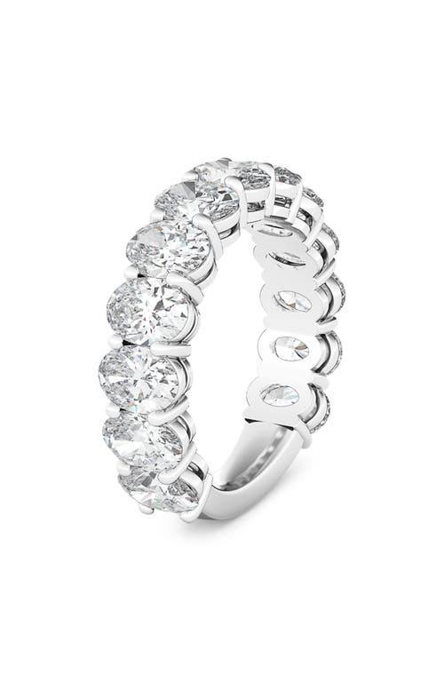 HauteCarat 3/4 Oval Cut Lab Created Diamond Eternity Ring in White Gold  product