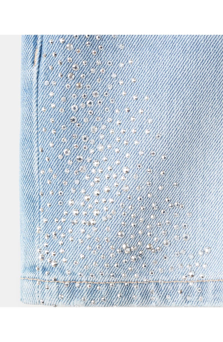 MANGO TEEN Glitter Denim Shorts, Alternate, color,