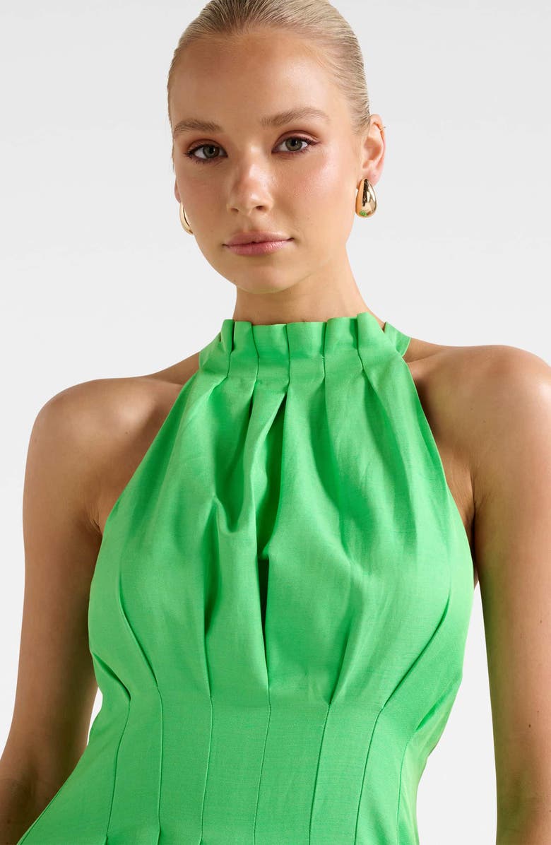 Ever New Miller Pleated Midi Dress, Alternate, color, Shamrock
