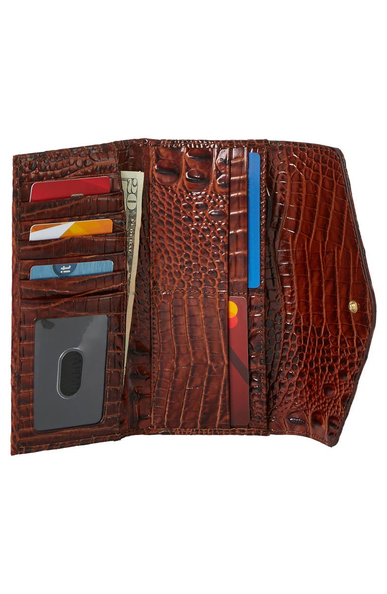 Brahmin Veronica Croc Embossed Leather Wallet, Alternate, color, 
