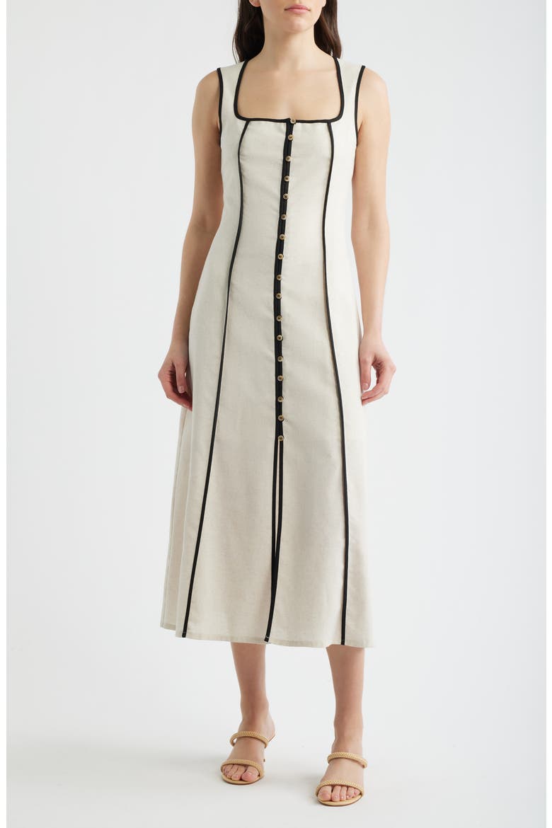 women's square neck button up dress Bella Dahl Square Neck Button Front Mini Dress