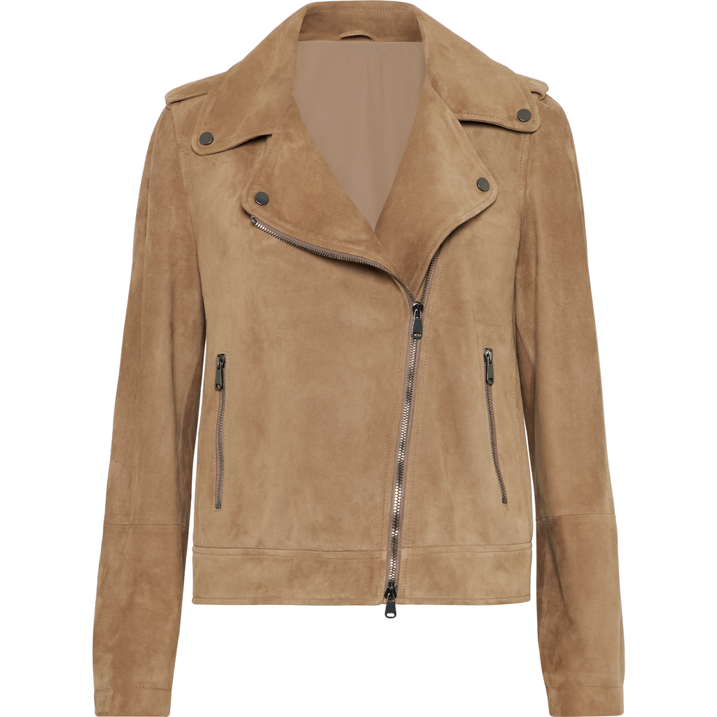 Brunello Cucinelli Suede Biker Jacket