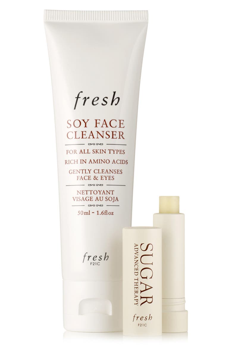Travel Size Soy Face Cleanser & Sugar Lip Treatment Advanced Therapy Set, Alternate, color, NO COLOR