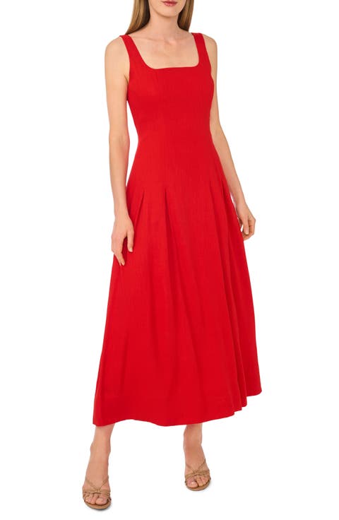 Sleeveless Pleated Midi Dress