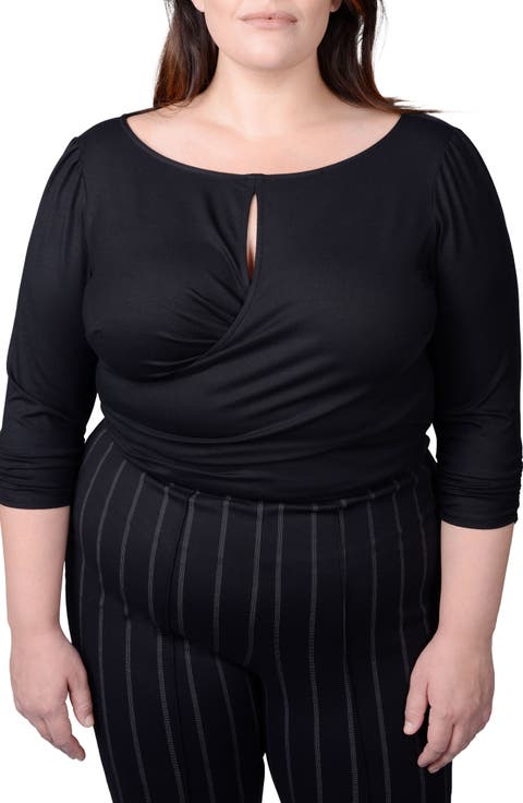 Tamara Keyhole Wrap Top (Plus Size)