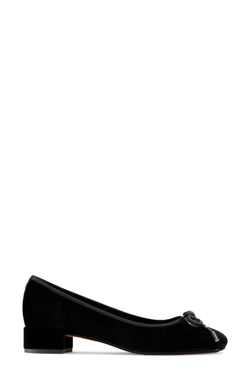 Birdies Hummingbird Pump In Black Velvet Bow