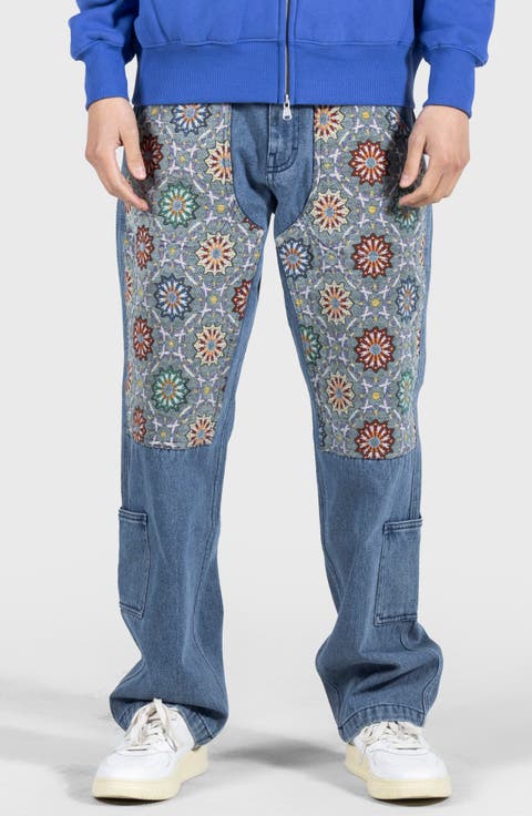 Floral Ultra Wide Leg Jeans