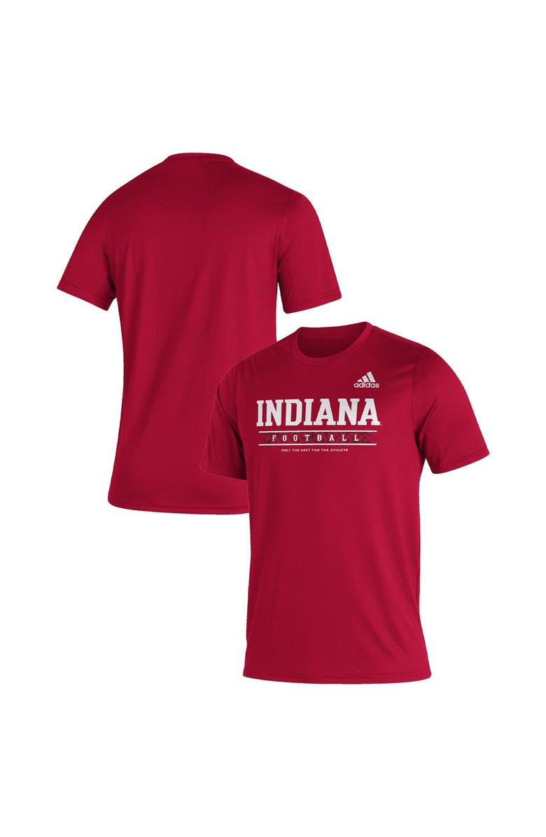 adidas Men's adidas Crimson Indiana Hoosiers Sideline Football Locker Practice Creator AEROREADY T-Shirt, Main, color, 